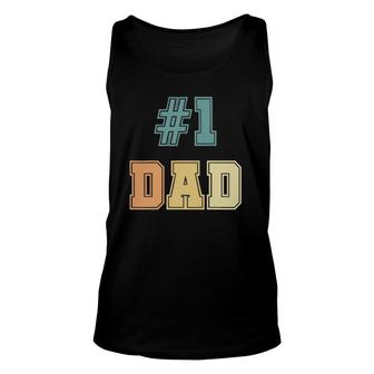 1 Dad Number One Dad Father's Day Vintage Style Unisex Tank Top | Mazezy