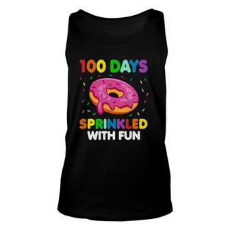 100 Days Of School Sprinkled With Fun Donut Teacher Student Unisex Tank Top | Mazezy