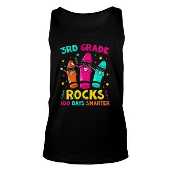 100 Days Smarter 3Rd Grade Crayons 3Rd Grade Rocks Teacher Tank Top | Mazezy CA