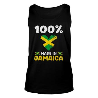 100 Percent Made In Jamaica Funny Saying Jamaican Flag Unisex Tank Top | Mazezy