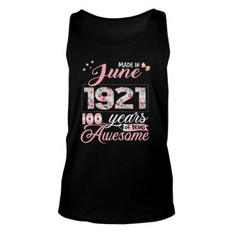 100Th Birthday Floral Born In June 1921 Ver2 Tank Top | Mazezy