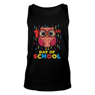 100Th Day Of School Owl Cute 100 Days Student Teacher Gift Unisex Tank Top | Mazezy