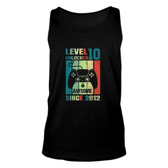10th Birthday Gift Level 10 Unlocked Awesome 2012 Video Game Unisex Tank Top - Seseable