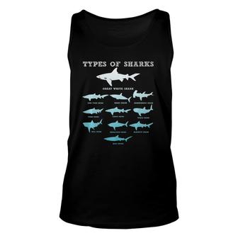 11 Types Of Sharks Marine Biology Unisex Tank Top | Mazezy