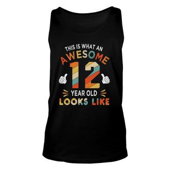 12Th Birthday Gifts For 12 Years Old Awesome Looks Like Unisex Tank Top | Mazezy