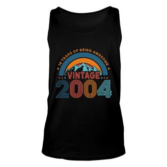 18 Years Old Retro 80S Style 18Th Birthday Born In 2004 Unisex Tank Top | Mazezy