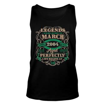 18Th Birthday Legends Born In March 2004 18 Years Old Unisex Tank Top | Mazezy