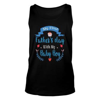 Mens My 1St Father's Day Baby Boy Outfit New Daddy First Time Dad Tank Top | Mazezy