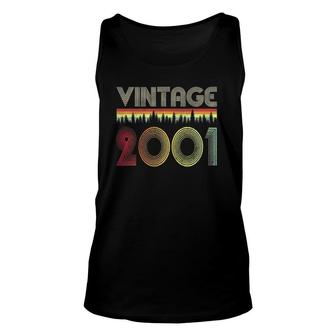 2001 20Th Birthday Vintage Retro Happy 20 Years Old Unisex Tank Top | Mazezy