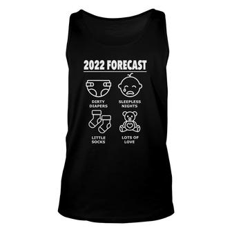2022 Forecast New Mom Dad Expecting Baby Announcement Unisex Tank Top | Mazezy