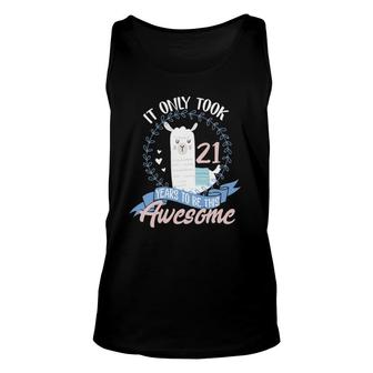 21St Birthday Llama Awesome Gifts Unisex Tank Top | Mazezy