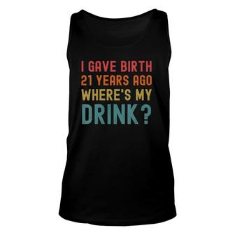 Womens 21St Birthday Party Mom Dad 21 Years Old Child Son Daughter V-Neck Tank Top | Mazezy