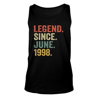 23Rd Birthday Gif Legend Since June 1998 23 Years Old Unisex Tank Top | Mazezy