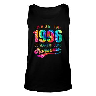 25 Years Old 25Th Birthday 1996 Tie Dye Awesome Unisex Tank Top | Mazezy