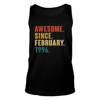 26 Years Old Awesome Since February 1996 26Th Birthday Gift Unisex Tank Top | Mazezy