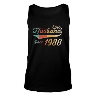 Mens 34 Year Wedding Anniversary For Him Epic Husband Since 1988 Ver2 Tank Top | Mazezy
