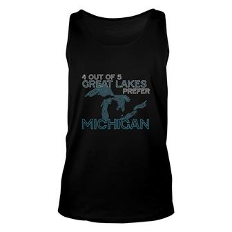 4 Out Of 5 Great Lakes Prefer Michigan Pride Funny T-shirt Unisex Tank Top - Thegiftio UK