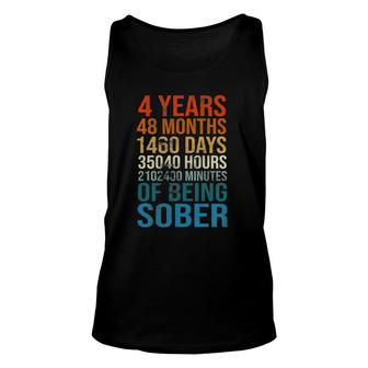 4 Years Sober Celebration Sobriety Recovery Clean And Sober Unisex Tank Top | Mazezy