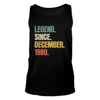 42 Years Old Men Women Legend Since December 1980 Birthday Tank Top | Mazezy