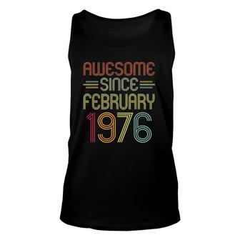 46Th Birthday Awesome Since February 1976 46 Years Old Tank Top | Mazezy