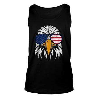 4Th Of July Bald Eagle Patriotic American Flag Glasses Gift Unisex Tank Top | Mazezy CA