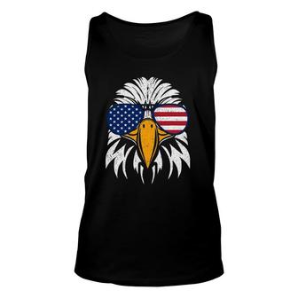 4Th Of July Bald Eagle Patriotic American Flag Glasses Unisex Tank Top | Mazezy