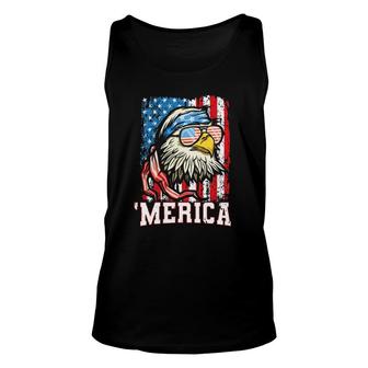 4Th Of July Bald Eagle Usa Flag Patriotic Merica Unisex Tank Top | Mazezy CA
