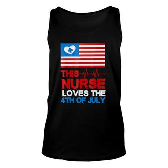 4Th Of July Cool Nurse American Flaggift Unisex Tank Top | Mazezy
