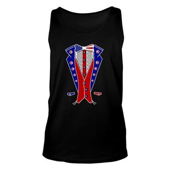4Th Of July Costume Funny America Patriotic Us Flag Tuxedo Unisex Tank Top | Mazezy