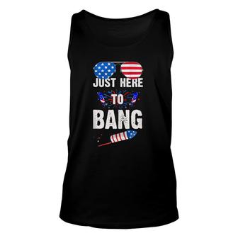 4Th Of July I'm Just Here To Bang American Flag Sunglasses Unisex Tank Top | Mazezy
