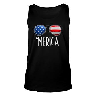 4Th Of July Merica Sunglasses All America Usa Flag Unisex Tank Top | Mazezy