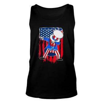 4Th Of July Uncle Sam Dab American Flag Patriotic Unisex Tank Top | Mazezy