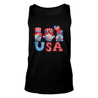 4Th Of July Usa American Flag Gnomes Patriotic Cute Unisex Tank Top | Mazezy DE