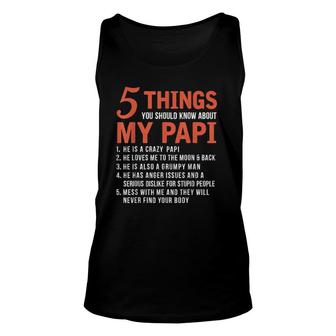 5 Things You Should Know About My Papi Funny Father's Day Unisex Tank Top | Mazezy DE