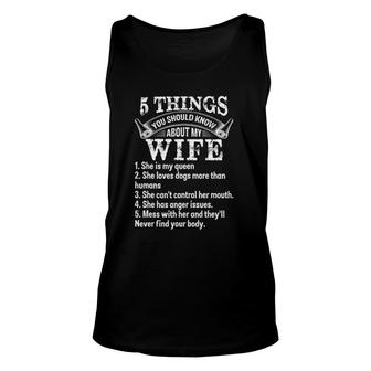 5 Things You Should Know About My Wife Dog Lovers Unisex Tank Top | Mazezy