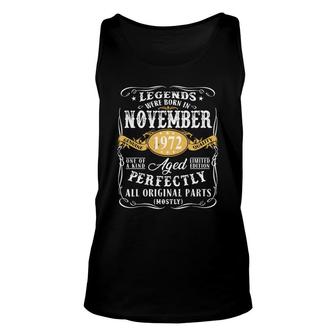 50Th Birthday Gift Legends Were Born In November 1972 Perfect Unisex Tank Top | Seseable UK