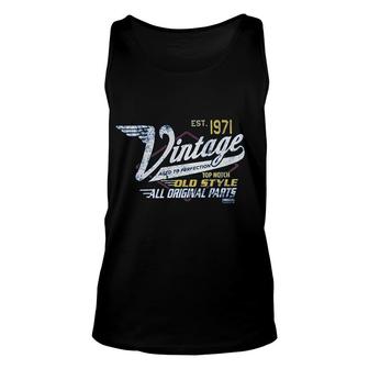 50th Birthday Gift Vintage 1971 Aged To Perfection Vintage Racing Unisex Tank Top - Thegiftio UK