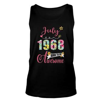 53Rd Birthday Floral Gift For Women Born In July 1968 Ver2 Unisex Tank Top | Mazezy