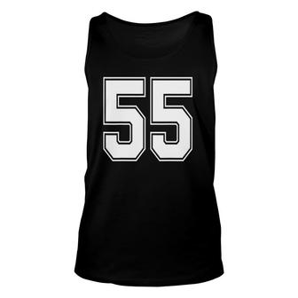 55 Number 55 Sports Jersey My Favorite Player 55 Ver2 Unisex Tank Top | Mazezy