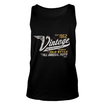 59th Birthday Gift Vintage 1962 Aged To Perfection Vintage Racing Unisex Tank Top - Thegiftio UK