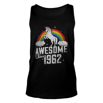 60Th Birthday Vintage Unicorn 70S 80S 90S Awesome Since 1962 Unisex Tank Top | Seseable FR