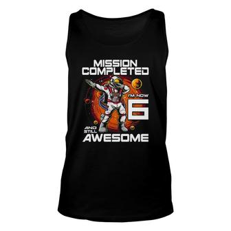 6Th Birthday Astronaut 6 Years Old Outer Space Birthday Unisex Tank Top | Mazezy