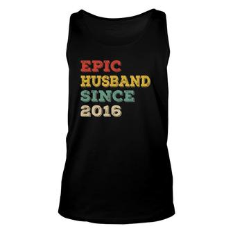 Mens 6Th Wedding Anniversary For Him Epic Husband Since 2016 Ver2 Tank Top | Mazezy UK