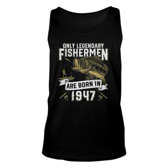Mens 74 Years Old Fishing Birthday Born 1947 74Th Fisherman Tank Top | Mazezy CA