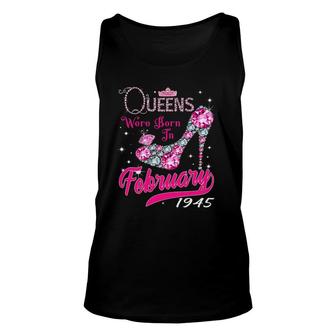 Womens 77Th Birthday Queens Are Born In February 1945 Birthday Tank Top | Mazezy