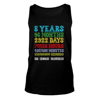 8 Years Of Being Awesome Happy 8Th Birthday Eight Countdown Unisex Tank Top | Mazezy UK