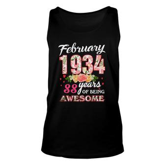 Womens 88 Years Old Made In February 1934 88Th Birthday Women Tank Top | Mazezy