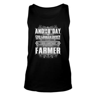 8th Day God Made A Farmer T-shirt Unisex Tank Top - Thegiftio UK