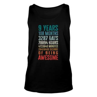 9 Years 108 Months Of Being Awesome Happy 9Th Birthday Tank Top | Mazezy