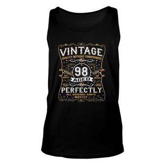98 Years Old Vintage Born In 1924 Classic 98Th Birthday Tank Top | Mazezy